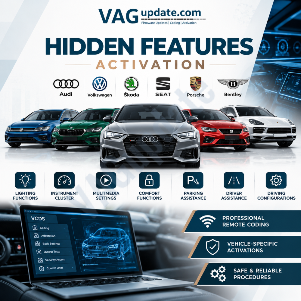Gizli Özellik Aktivasyonu – Audi, Volkswagen, Skoda, SEAT, Porsche ve Bentley