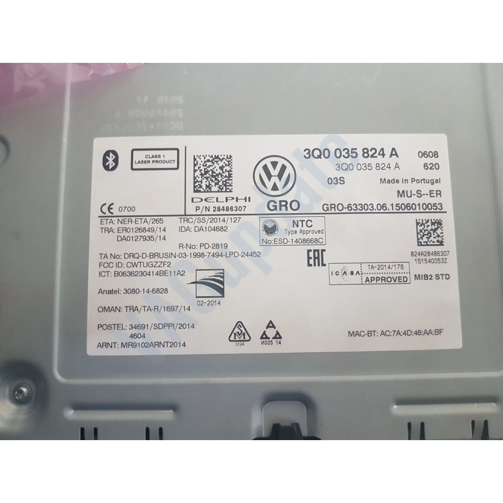 Unlocked VW MIB2 Standard Unit 3Q0035824